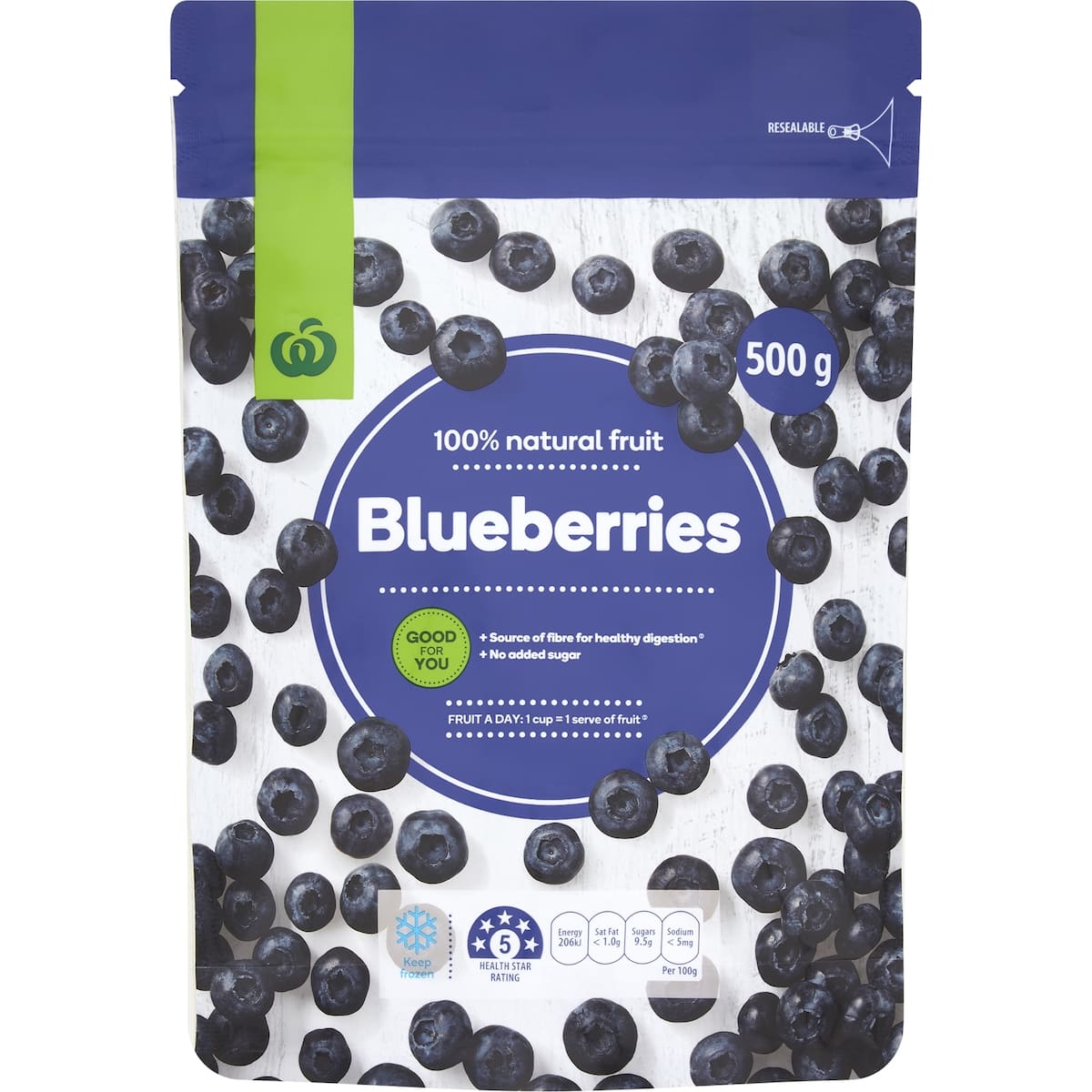 Woolworths Frozen Blueberries 500g bunch