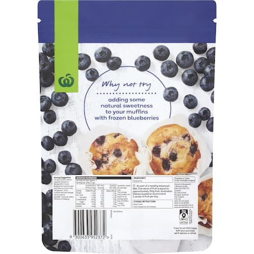 Woolworths Frozen Blueberries 500g bunch