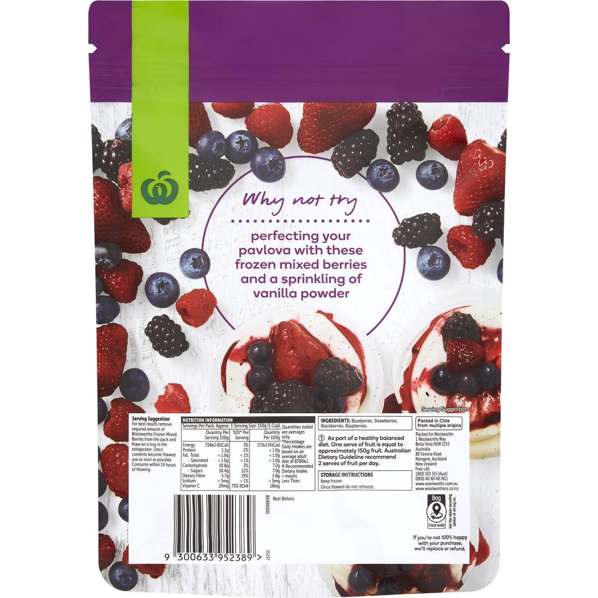 Woolworths Frozen Mixed Berries 500g bunch