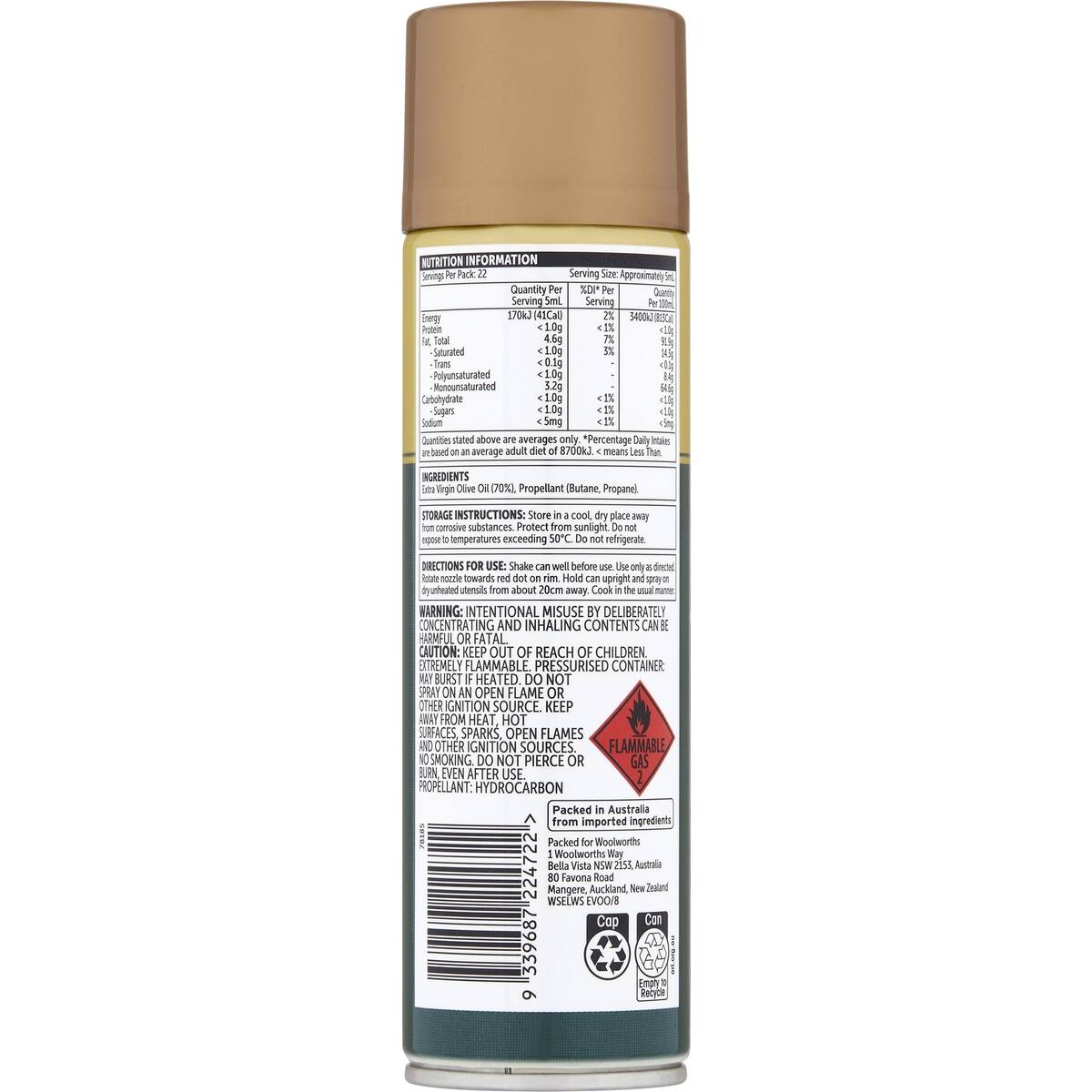 Woolworths Extra Virgin Olive Oil Spray 150g bunch