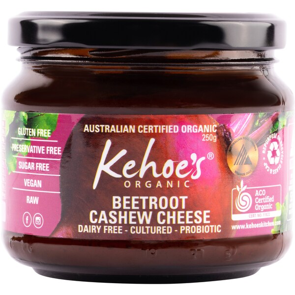 Kehoe's Kitchen Organic Beetroot Cashew Cheese 250G