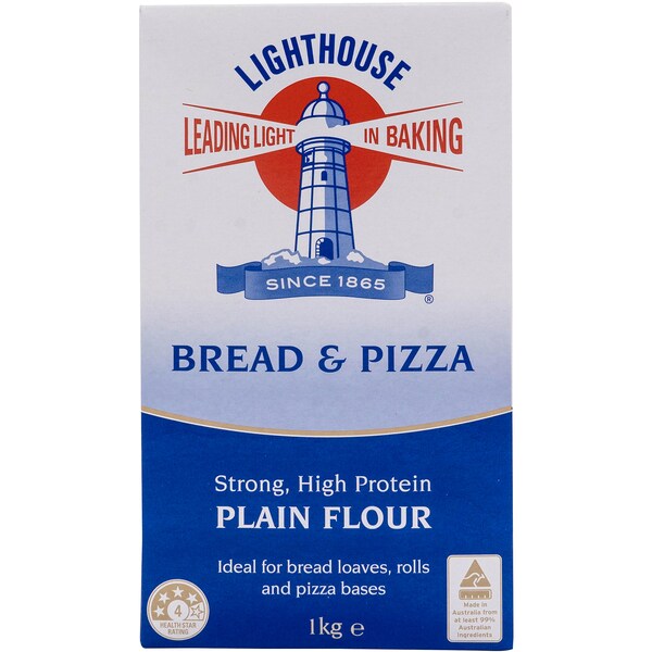 Lighthouse bread and pizza plain flour 1kg woolworths