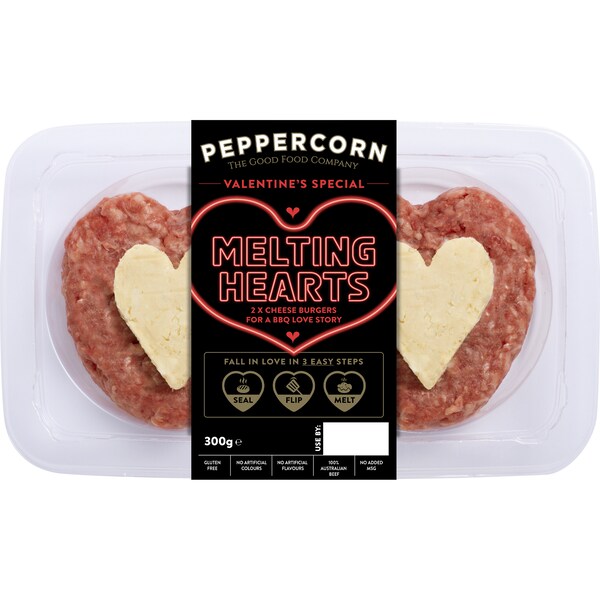 Peppercorn Melting Hearts Burger 300g