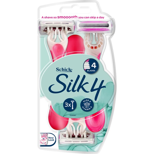 Schick Razor Disposable Quattro 4 Aloe & Vitamin E 3 pack
