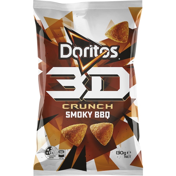Doritos 3D Crunch Smoky BBQ Corn Chips Share Pack 130g