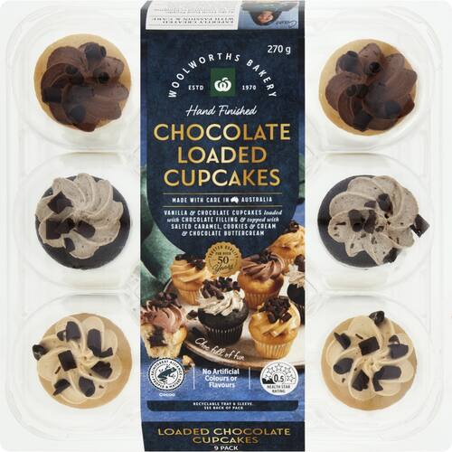 Woolworths Chocolate Filled Cupcakes 9 pack bunch