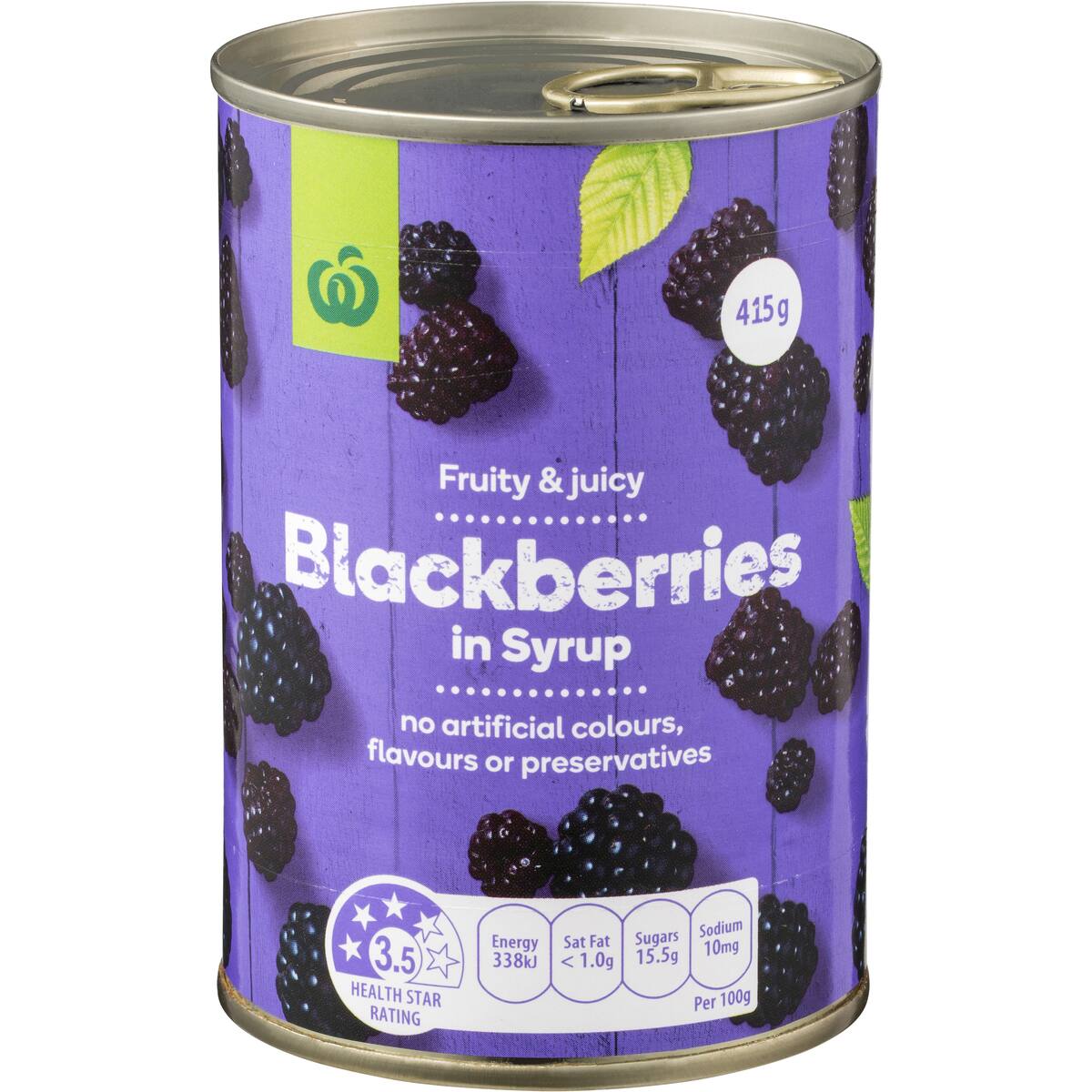 Woolworths Blackberries In Syrup 415g bunch