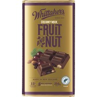 Whittaker's Fruit & Nut Creamy Milk Chocolate Block