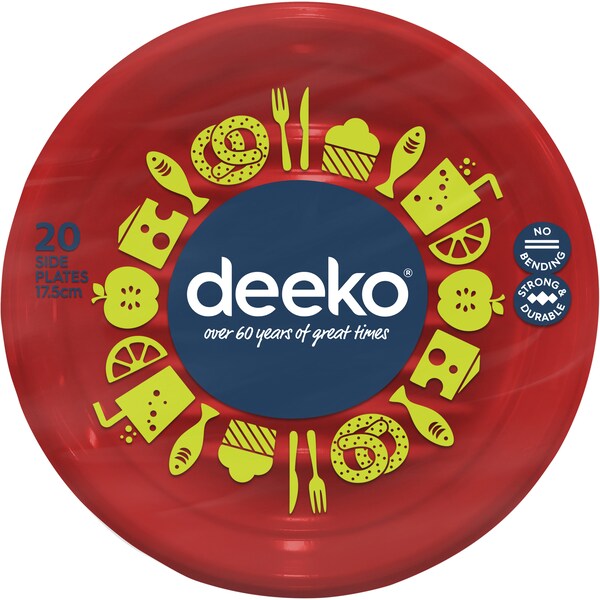 Deeko Side Plates Plastic 20 Pack
