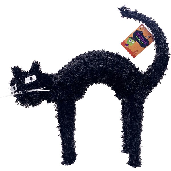 Halloween Tinsel Cat Each