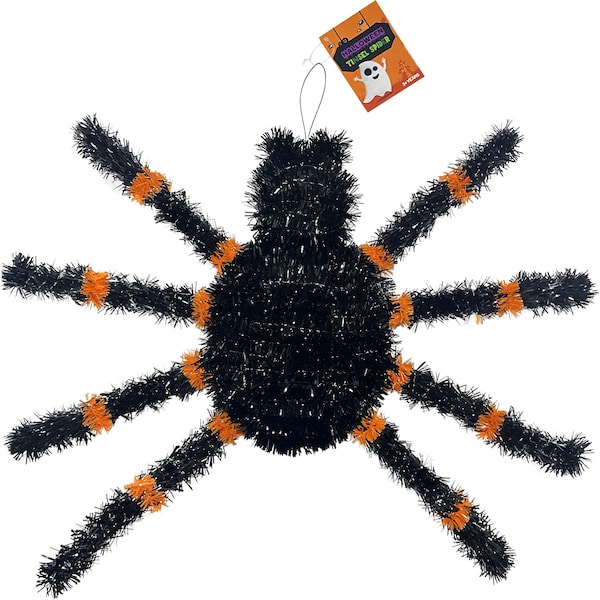 Halloween Tinsel Spider Each