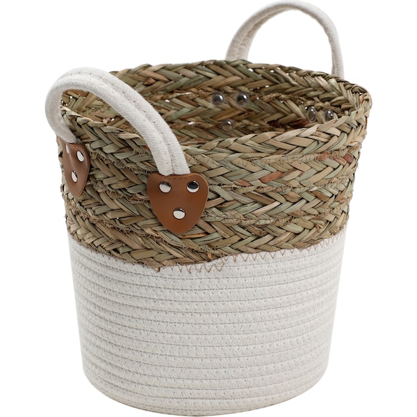 Inspire Woven Round Basket With Handle Small Each