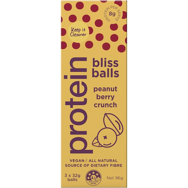 Keep It Cleaner Protein Bliss Ball Peanut Berry Crunch 3 Pack