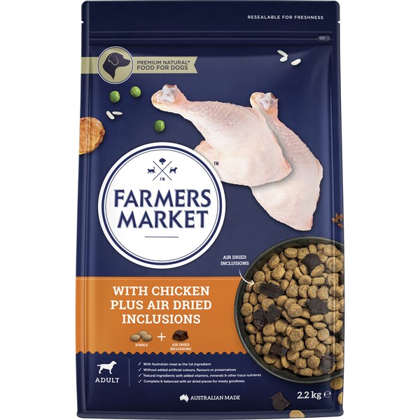 Farmers Market Adult Dry Dog Food Chicken w Airdried Inclusions 2.2kg