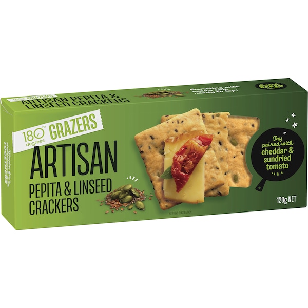 180 Degrees Artisan Crackers Pepita & Linseed 120g