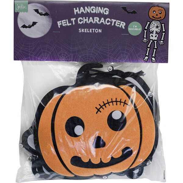 Halloween Hanging Felt Character Skeleton Each