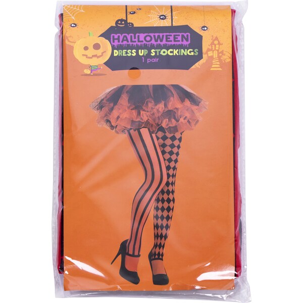 Halloween Dress Up Stockings Red & Black Each