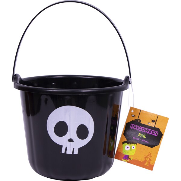 Halloween Trick Or Treat Pail Black Each