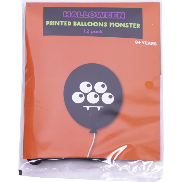 Halloween Printed Balloons Monster 12 Pack