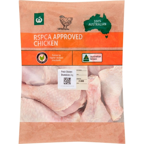 Woolworths RSPCA Approved Chicken Drumsticks 2kg