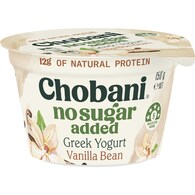 Chobani No Sugar Added Greek Yoghurt Vanilla