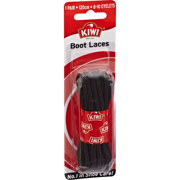 Kiwi Boot Laces Black/Brown 120cm Boot Laces Black Each
