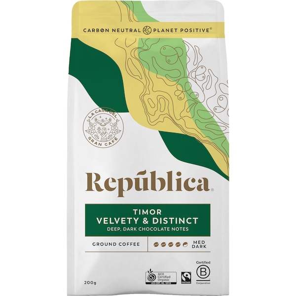 Republica Organic Coffee Ground Timor Espresso 200g