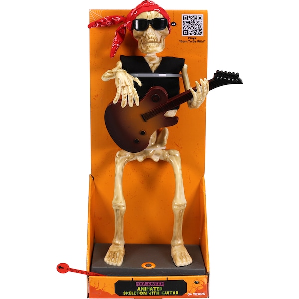 Halloween Animated Skeleton With Guitar Each