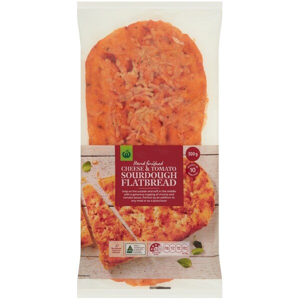 Woolworths Sourdough Cheese Tomato Flatbread 300g