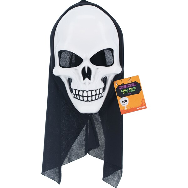 Halloween Dress Up Adult Mask With Hood Skull Each