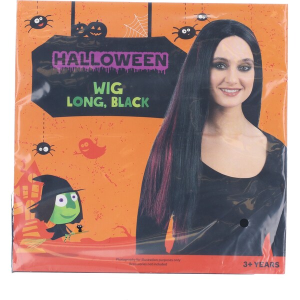 Halloween Dress Up Wig Long Black Each