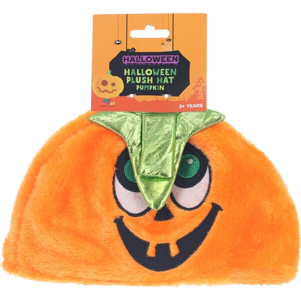 Halloween Dress Up Plush Hat Pumpkin Each