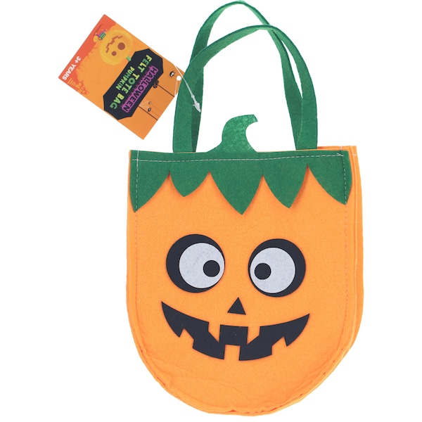 Halloween Felt Tote Bag Pumpkin Each