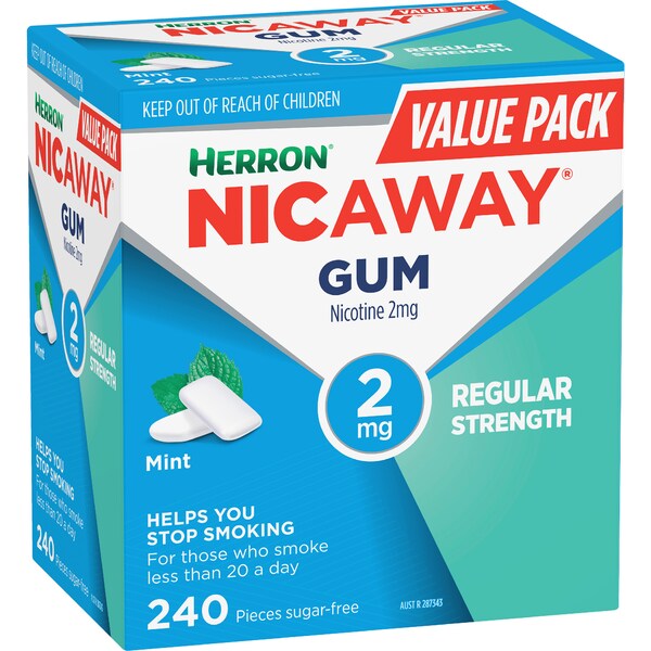 Nicaway Nicotine Mint Gum 2mg 240 pack