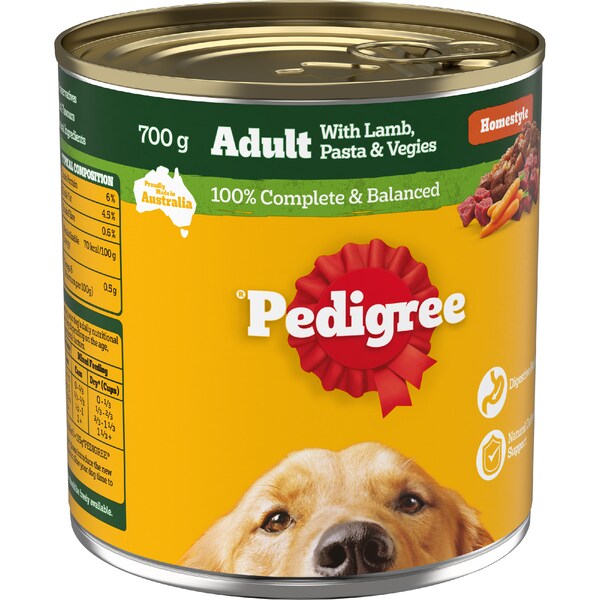 Pedigree Homestyle With Lamb Pasta & Veggies Wet Dog Food Can 700g
