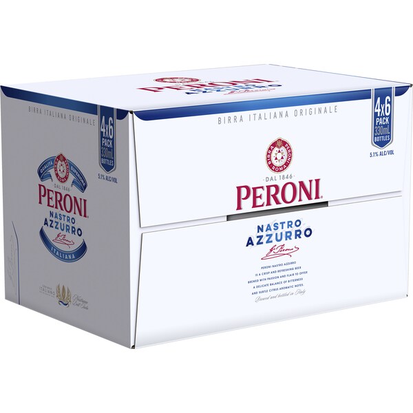 Peroni Nastro Azzurro Lager Bottles 330mL x 24 case