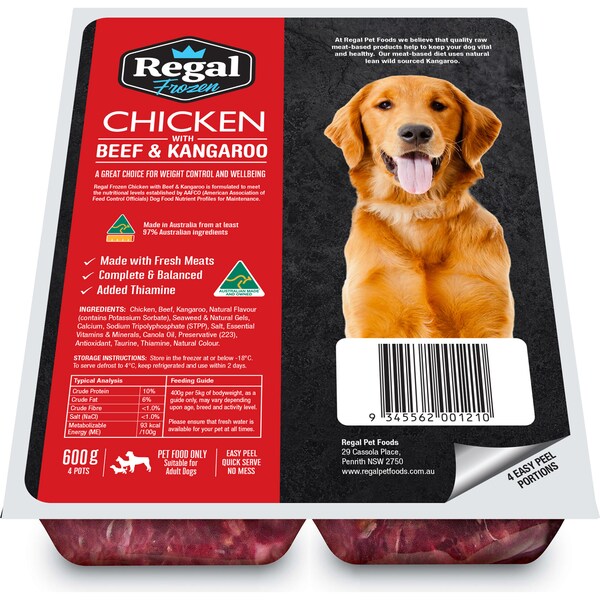 Regal Chicken Dog Food With Beef & Kangaroo 600g