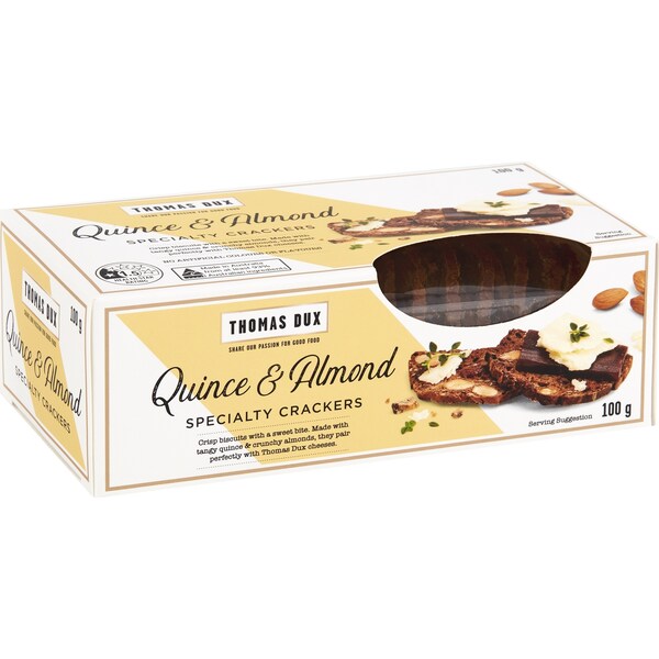 Thomas Dux Quince & Almond Specialty Crackers 100g