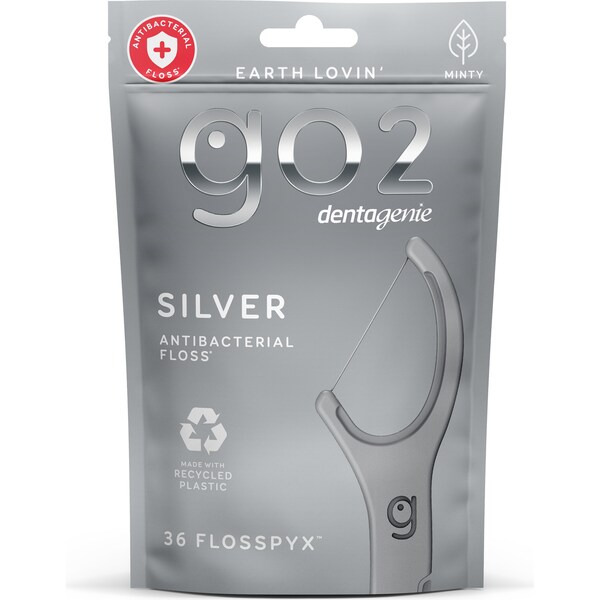 Earth Lovin' Go2 Dentagenie Silver Antibacterial Flosspyx 36 pack