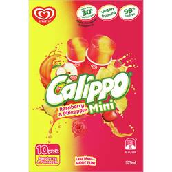 Streets Calippo Mini Raspberry & Pineapple Ice Blocks 10 pack