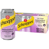 Schweppes Zero Sugar Sparkling Mineral Water Passionfruit Pineapple