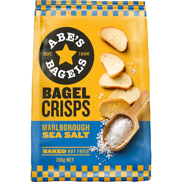 Abe's Bagels Marlborough Seasalt Bagel Crisps 150g
