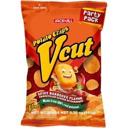 Jack The Barber Jack N' Jill V Cut Potato Chips Spicy Barbecue Flavour 155g