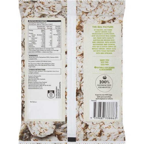 Macro Wholefoods Market Mini Multigrain Rice Cakes 58g bunch
