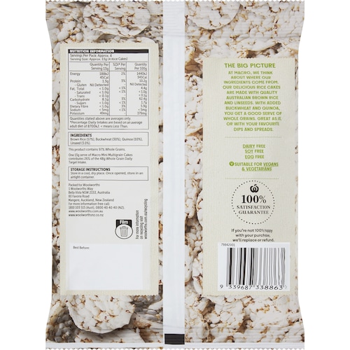 Wgr Rice Cakes Macro Wholefoods Market Mini Multigrain Rice Cakes 58g | bunch