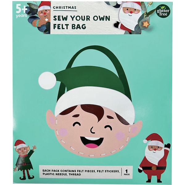 Christmas Sew Your Own Felt Bag Elf Each