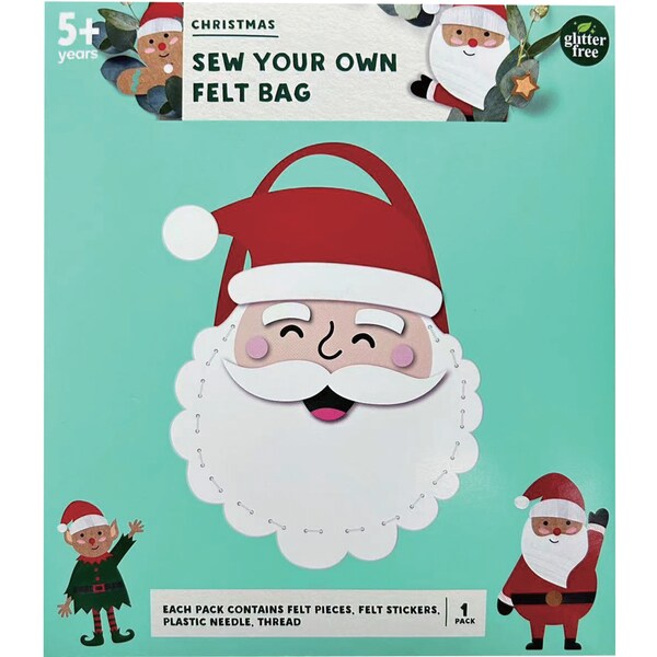 Christmas Sew Your Own Felt Bag Santa Each