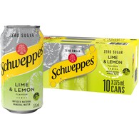 Schweppes Zero Sugar Lime & Lemon Sparkling Mineral Water Cans