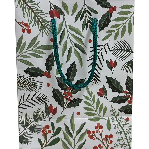 Christmas Gift Bag Small Holly Each