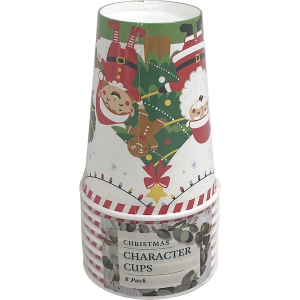 Christmas Cups Character 8 Pack